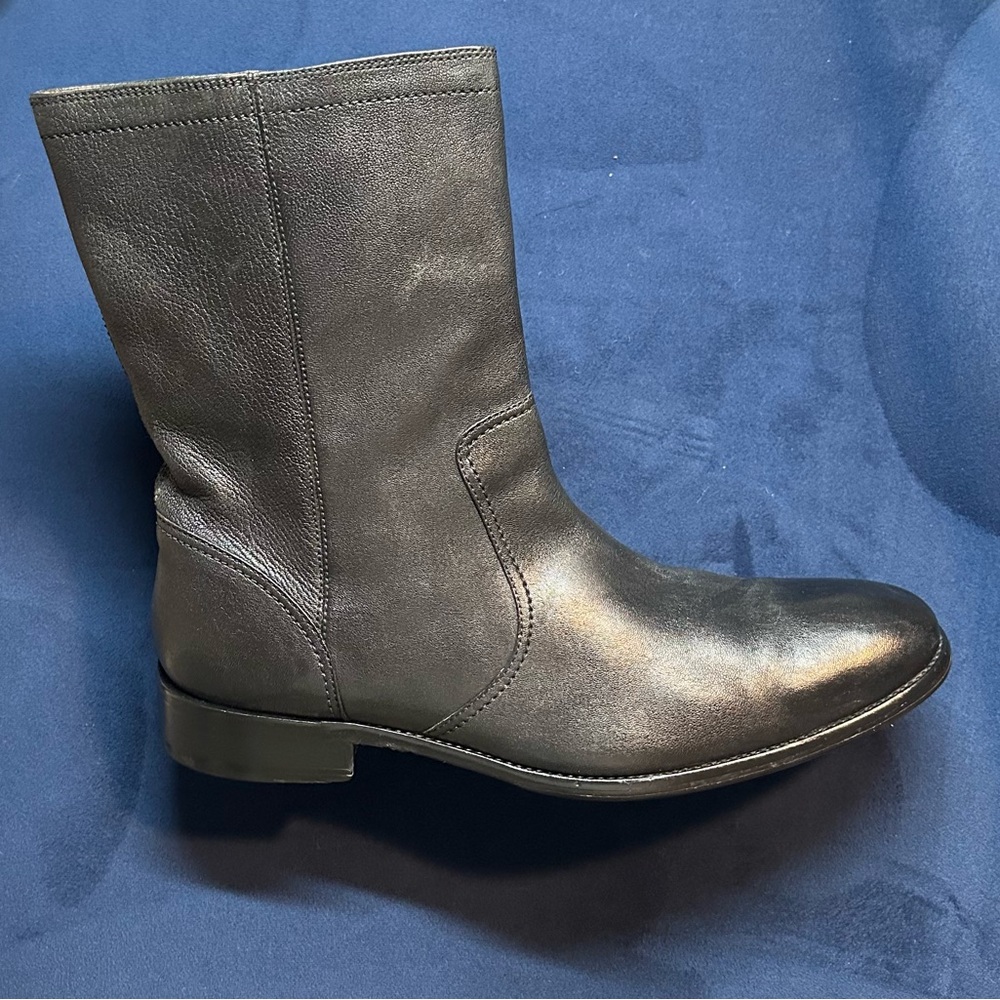 Cole Haan Men's Cole Haan Black Leather Side Zip Boots NikeAir Sole Men's 11 - Picture 4 of 8